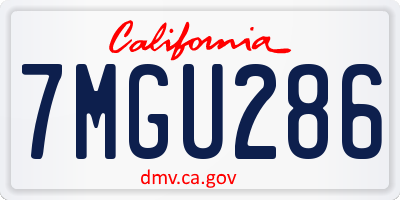 CA license plate 7MGU286