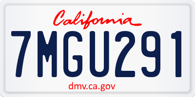 CA license plate 7MGU291