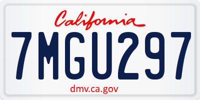 CA license plate 7MGU297