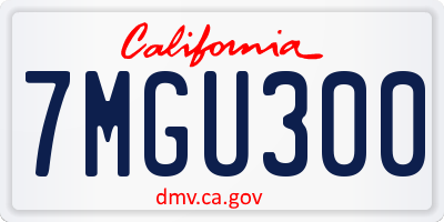 CA license plate 7MGU300