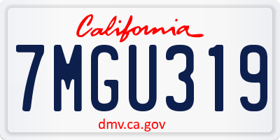 CA license plate 7MGU319