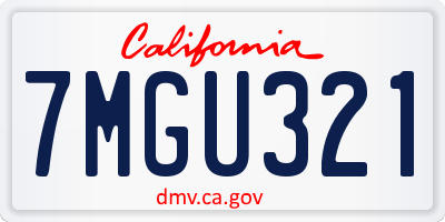 CA license plate 7MGU321