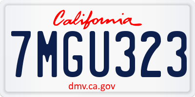 CA license plate 7MGU323