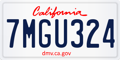 CA license plate 7MGU324
