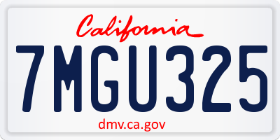 CA license plate 7MGU325