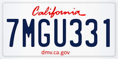 CA license plate 7MGU331