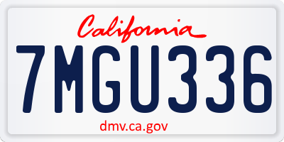 CA license plate 7MGU336