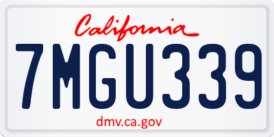 CA license plate 7MGU339