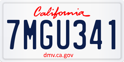 CA license plate 7MGU341