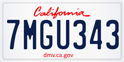 CA license plate 7MGU343