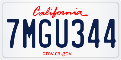 CA license plate 7MGU344