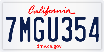 CA license plate 7MGU354