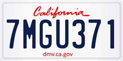 CA license plate 7MGU371