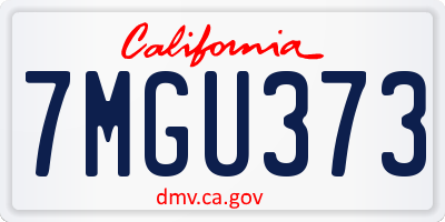 CA license plate 7MGU373