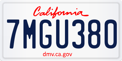 CA license plate 7MGU380