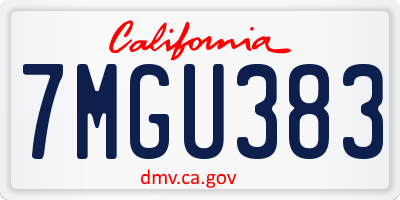 CA license plate 7MGU383