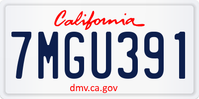 CA license plate 7MGU391