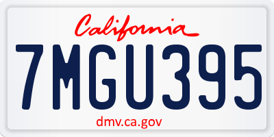 CA license plate 7MGU395