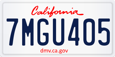 CA license plate 7MGU405