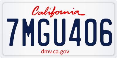 CA license plate 7MGU406