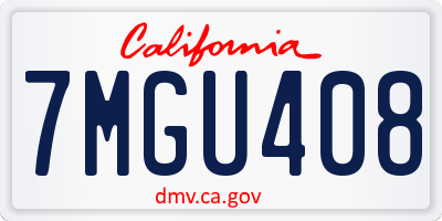 CA license plate 7MGU408