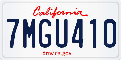 CA license plate 7MGU410