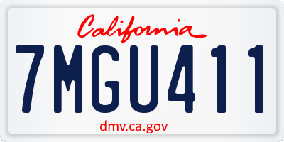 CA license plate 7MGU411