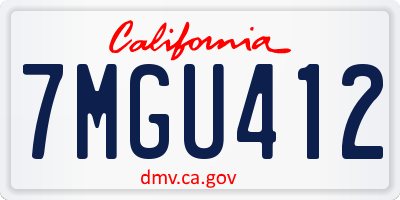 CA license plate 7MGU412