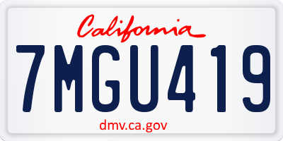 CA license plate 7MGU419