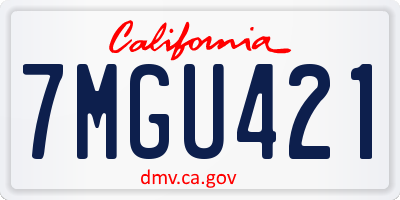 CA license plate 7MGU421