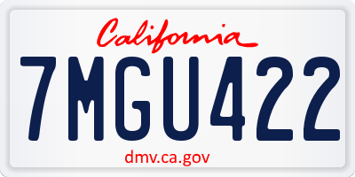 CA license plate 7MGU422