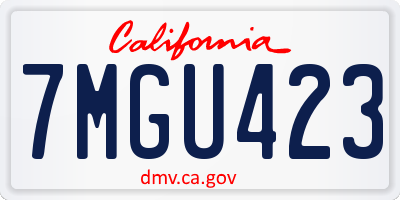 CA license plate 7MGU423