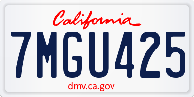 CA license plate 7MGU425