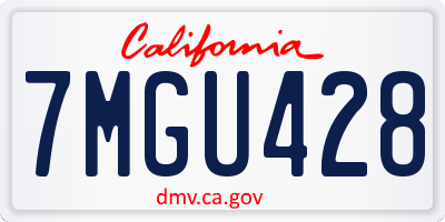 CA license plate 7MGU428