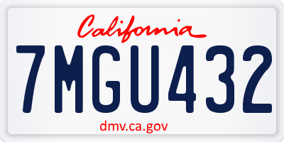 CA license plate 7MGU432