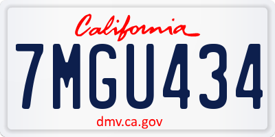 CA license plate 7MGU434