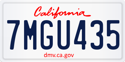 CA license plate 7MGU435