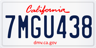 CA license plate 7MGU438