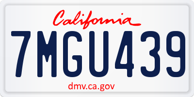 CA license plate 7MGU439