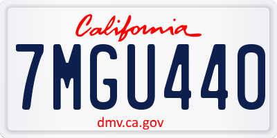 CA license plate 7MGU440