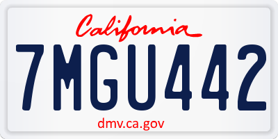 CA license plate 7MGU442