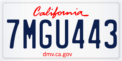 CA license plate 7MGU443