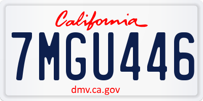 CA license plate 7MGU446