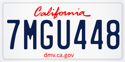 CA license plate 7MGU448