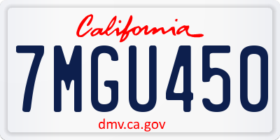 CA license plate 7MGU450