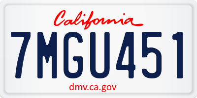 CA license plate 7MGU451