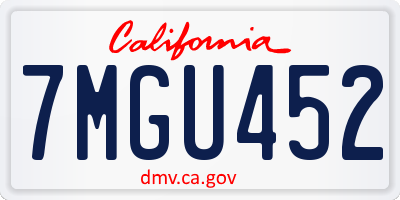 CA license plate 7MGU452