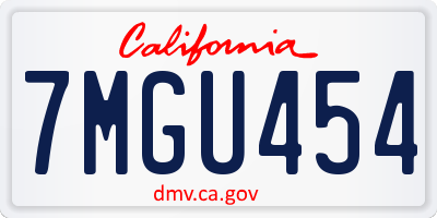 CA license plate 7MGU454