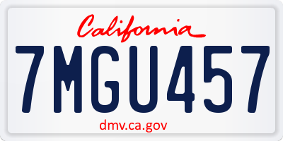 CA license plate 7MGU457