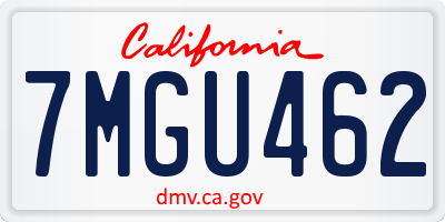 CA license plate 7MGU462